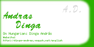 andras dinga business card